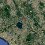 Satellite photo of central Italy Lazio Tuscany Umbria